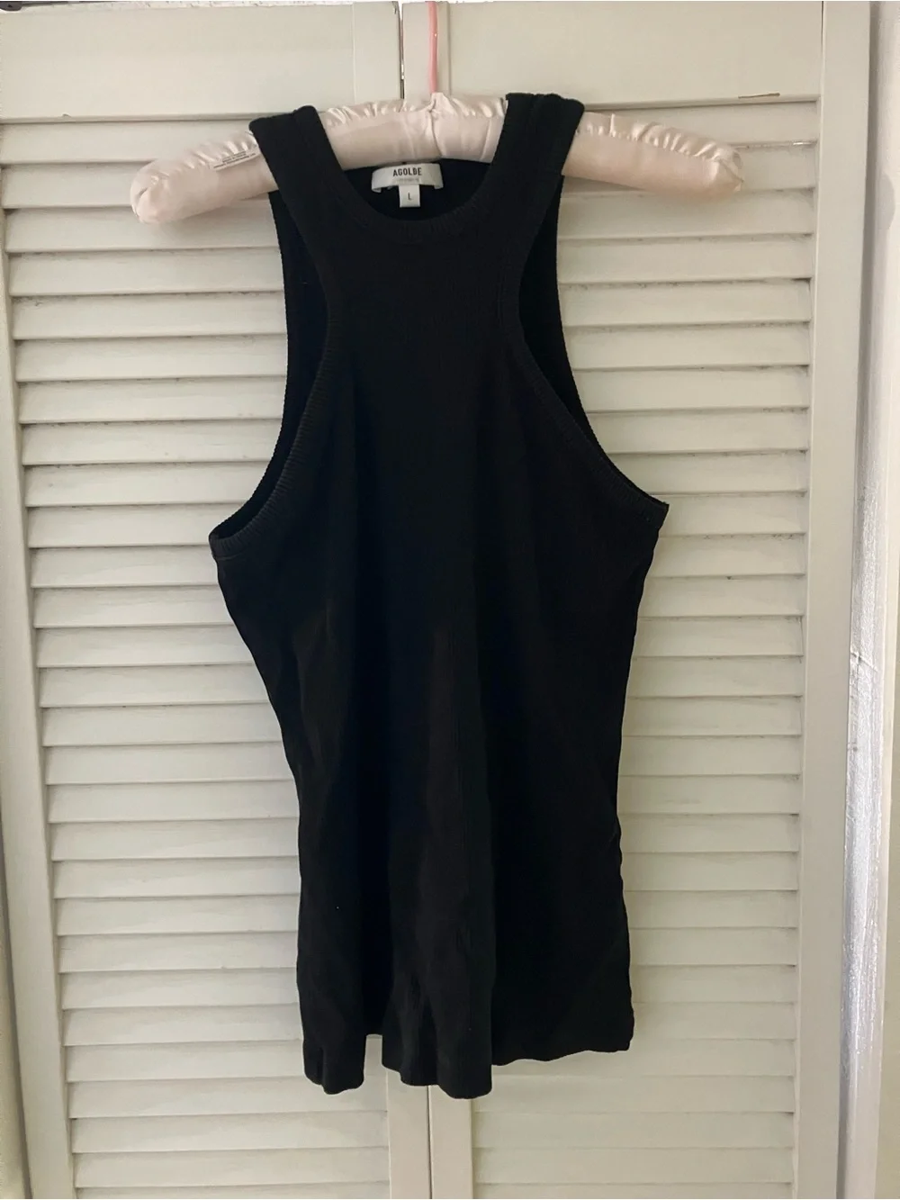 Agolde Black Ribbed Cutout Tank Top - Picture 4 of 9